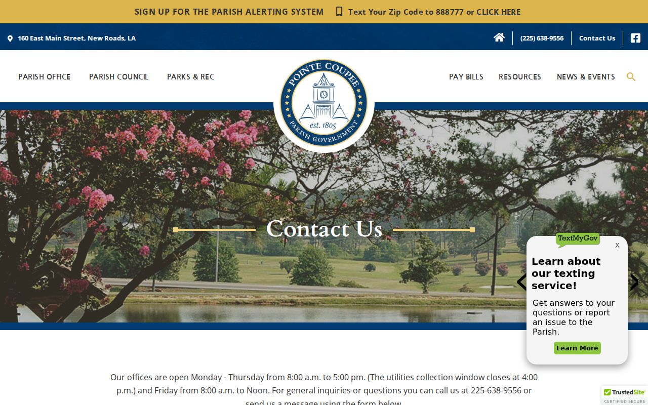 New Roads court docket parish contact information and public service route