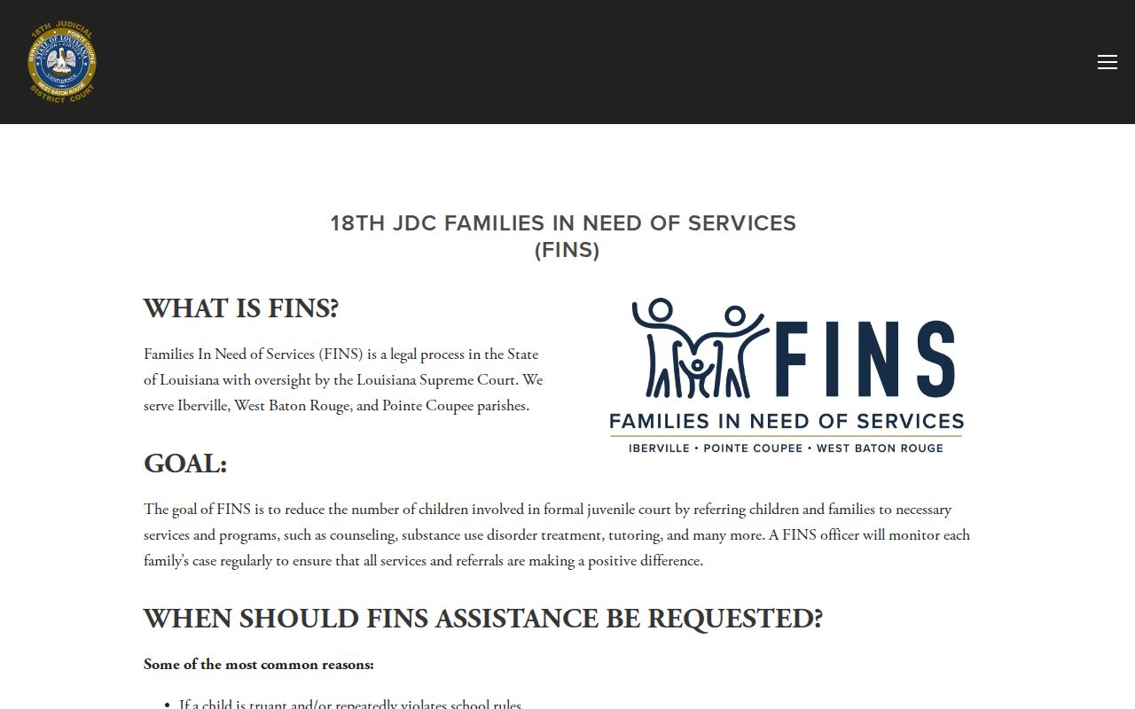 Pointe Coupee criminal docket FINS confidentiality information