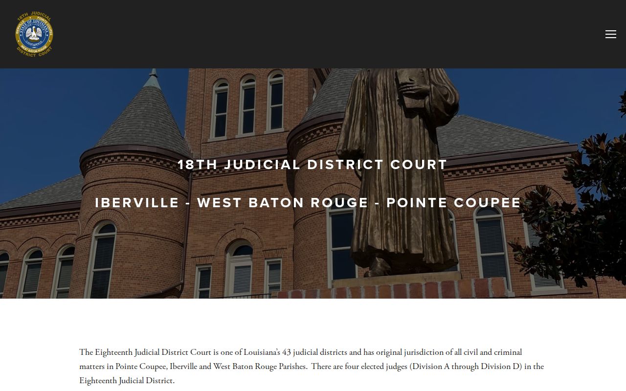 Pointe Coupee Parish court docket 18th Judicial District Court