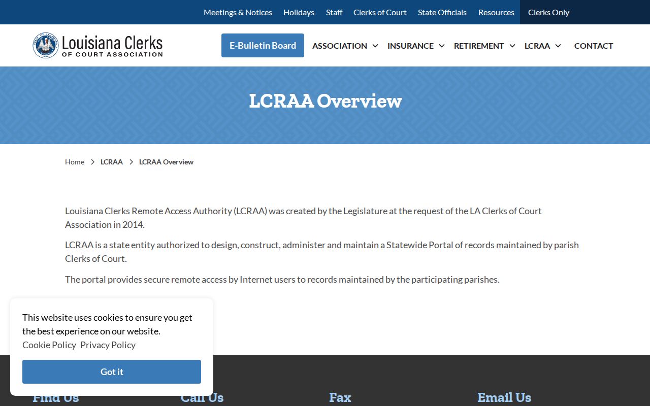 Pointe Coupee Parish court docket LCRAA remote access overview